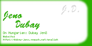 jeno dubay business card